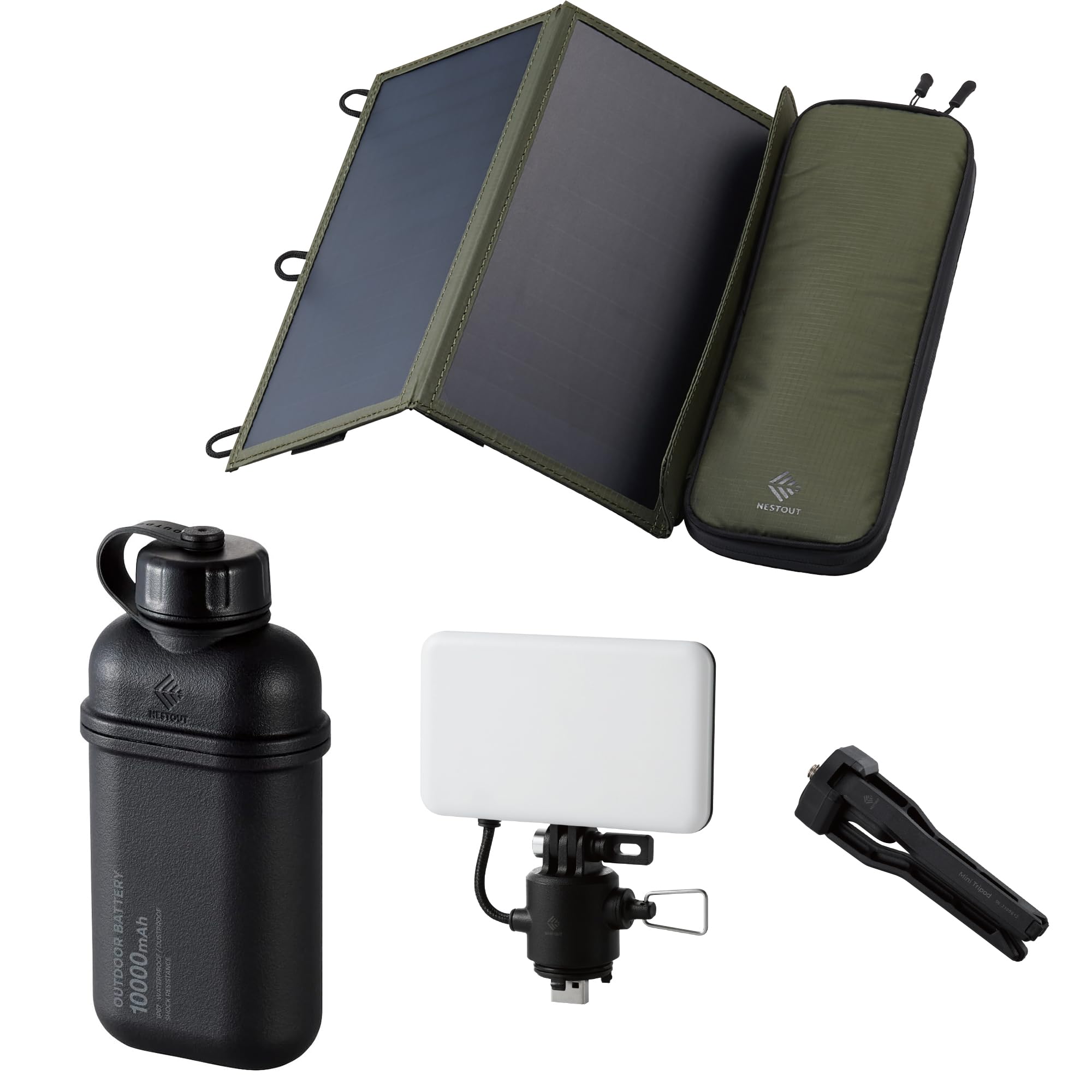Amazon.com: ELECOM NESTOUT 10000mAh Outdoor Power Bank + 2-Panel